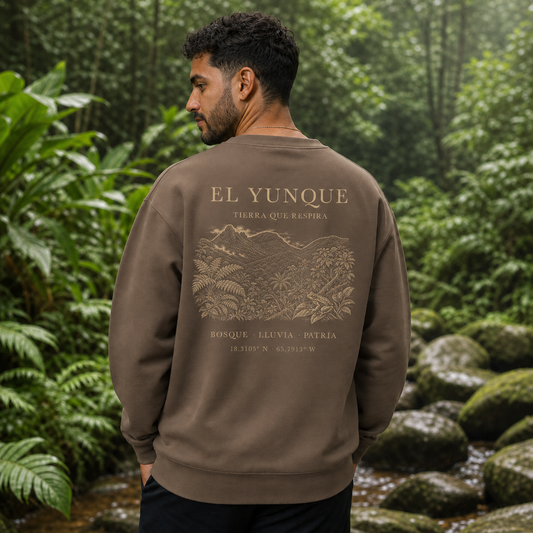 El Yunque Espresso Back Reveal on a male model