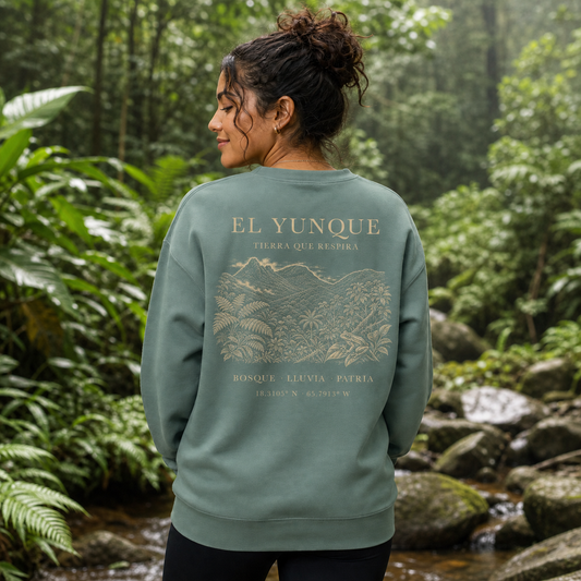 El Yunque Light Green Back Reveal on a female model